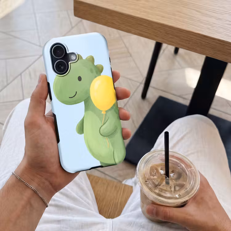 Telefoonhoesje Toughcase - Dinosaurus - Ballon - Kinderkamer - Illustratie - Groen — 4
