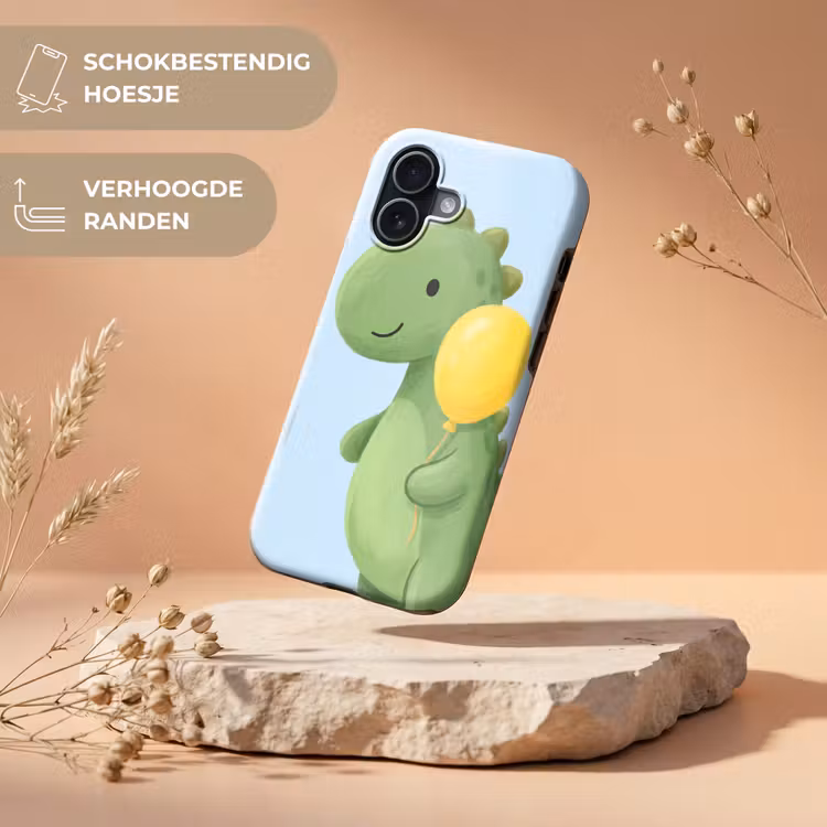 Telefoonhoesje Toughcase - Dinosaurus - Ballon - Kinderkamer - Illustratie - Groen — 5