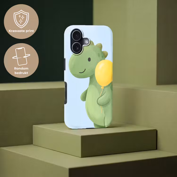 Telefoonhoesje Toughcase - Dinosaurus - Ballon - Kinderkamer - Illustratie - Groen — 7