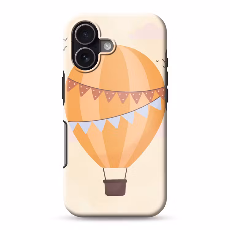 Telefoonhoesje Toughcase - Luchtballon - Slingers - Avontuur - Illustratie - Oranje — 1