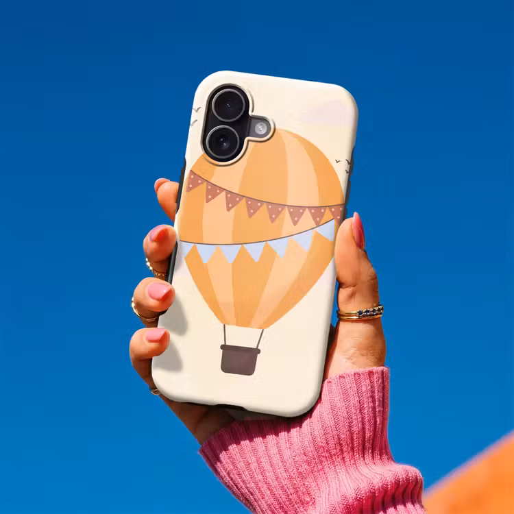 Telefoonhoesje Toughcase - Luchtballon - Slingers - Avontuur - Illustratie - Oranje — 2