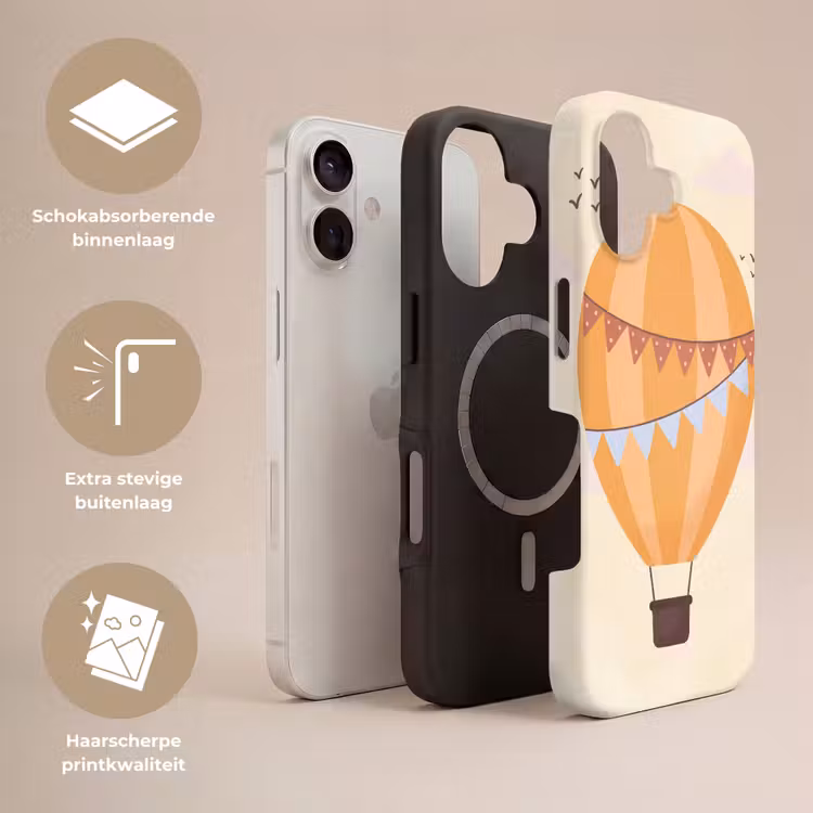 Telefoonhoesje Toughcase - Luchtballon - Slingers - Avontuur - Illustratie - Oranje — 3