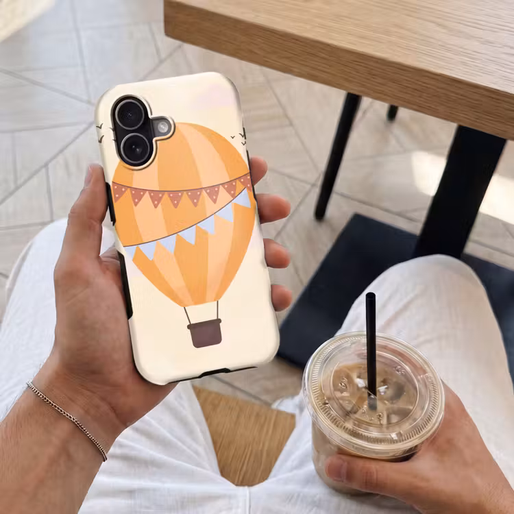 Telefoonhoesje Toughcase - Luchtballon - Slingers - Avontuur - Illustratie - Oranje — 4