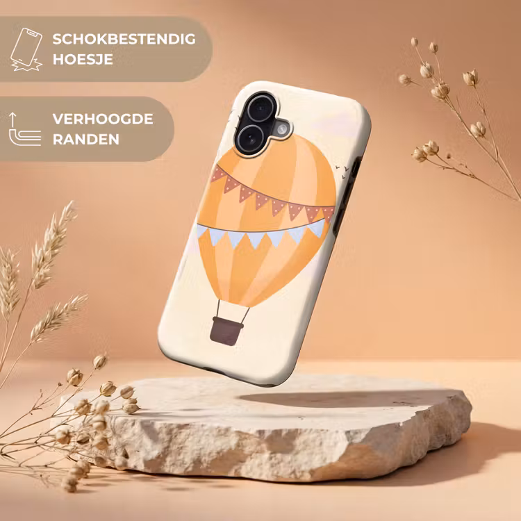 Telefoonhoesje Toughcase - Luchtballon - Slingers - Avontuur - Illustratie - Oranje — 5