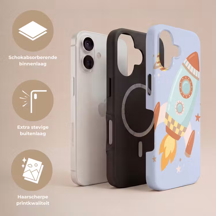 Telefoonhoesje Toughcase - Raket - Ruimte - Planeet - Illustratie — 3