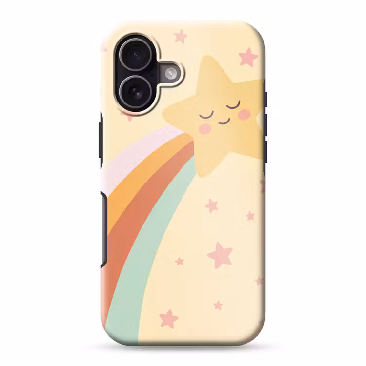 Telefoonhoesje Toughcase - Ster - Regenboog - Nacht - Illustratie - Pastel — 1