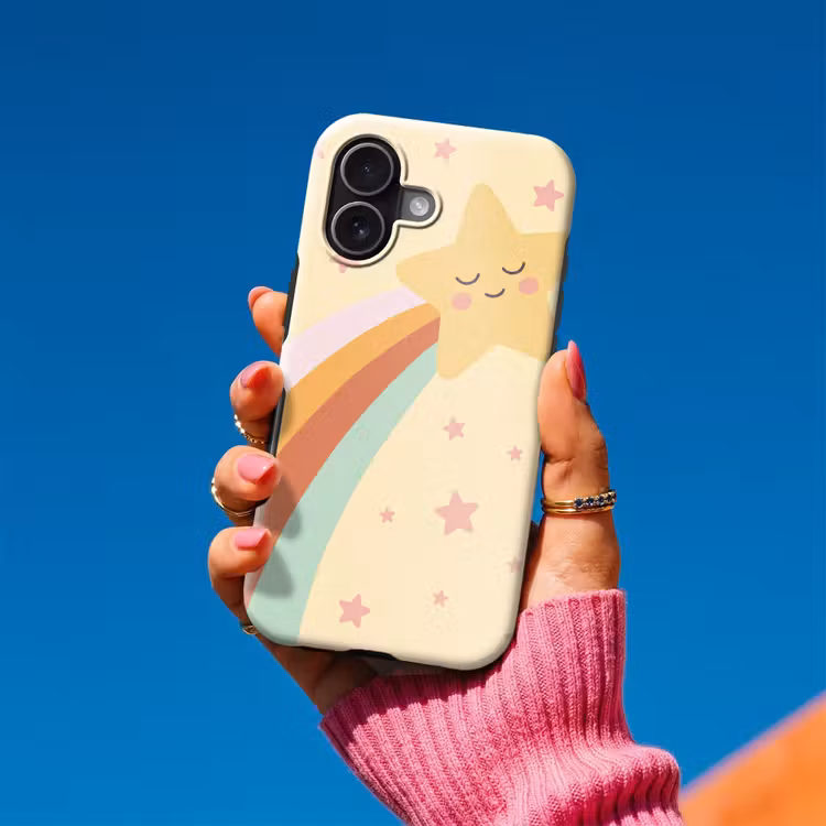 Telefoonhoesje Toughcase - Ster - Regenboog - Nacht - Illustratie - Pastel — 2