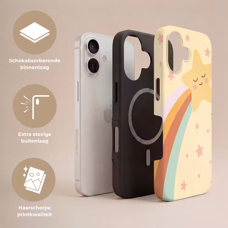 Telefoonhoesje Toughcase - Ster - Regenboog - Nacht - Illustratie - Pastel — 3