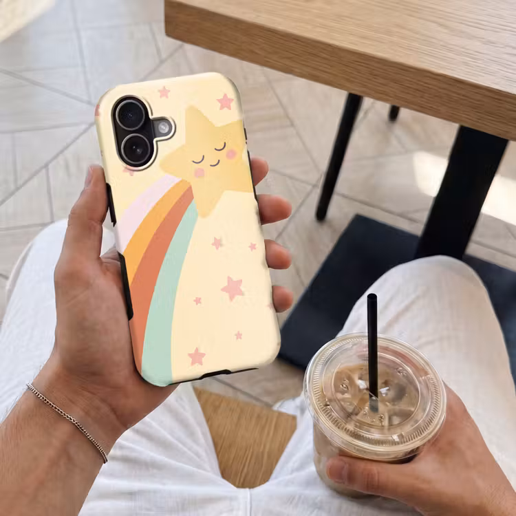 Telefoonhoesje Toughcase - Ster - Regenboog - Nacht - Illustratie - Pastel — 4