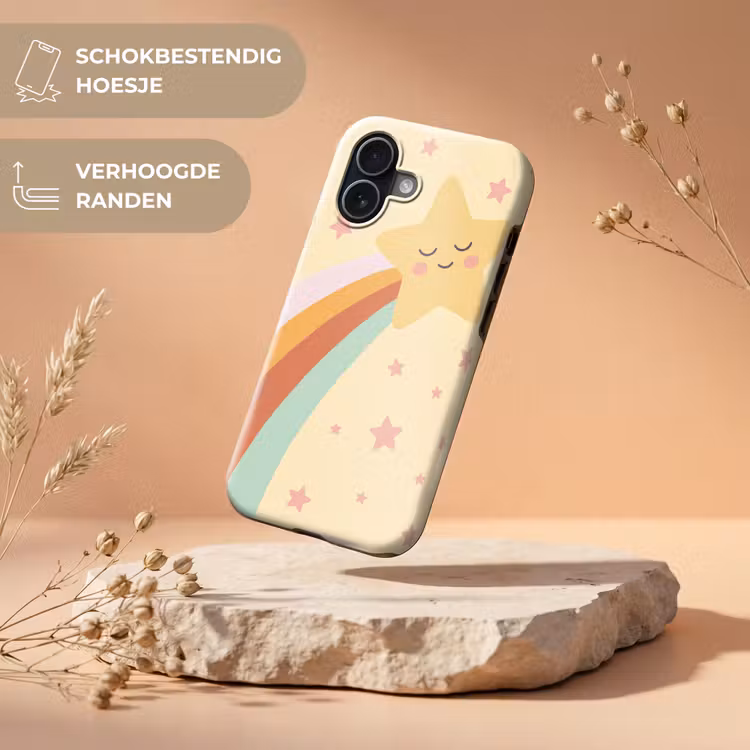 Telefoonhoesje Toughcase - Ster - Regenboog - Nacht - Illustratie - Pastel — 5