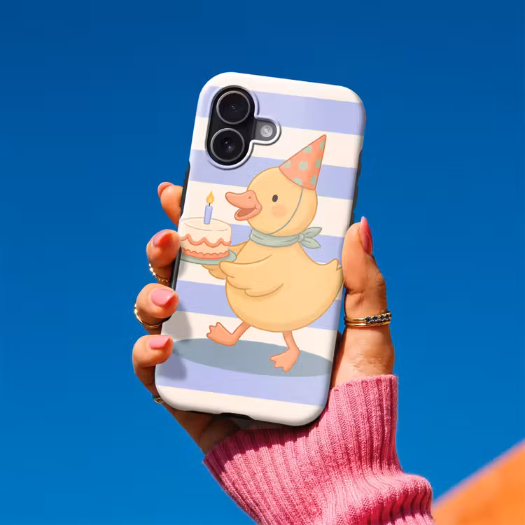 Telefoonhoesje Toughcase - Vogel - Feest - Taart - Kinder - Illustratie — 2