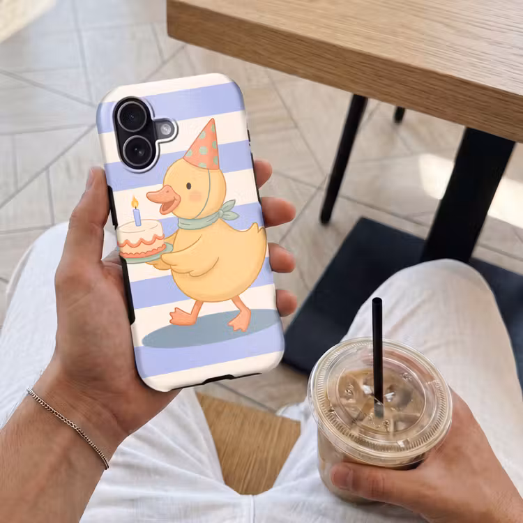 Telefoonhoesje Toughcase - Vogel - Feest - Taart - Kinder - Illustratie — 4