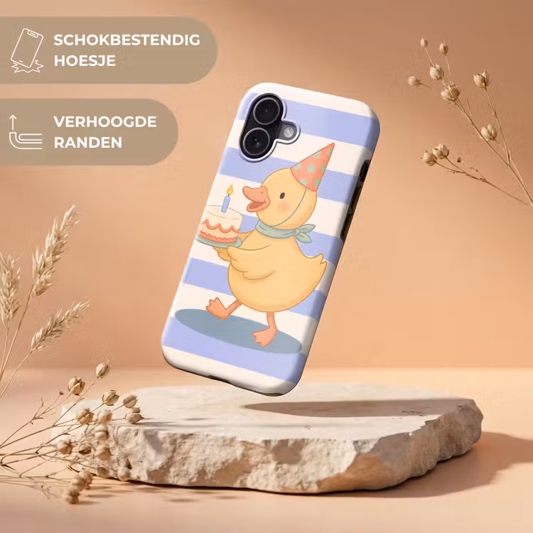 Telefoonhoesje Toughcase - Vogel - Feest - Taart - Kinder - Illustratie — 5