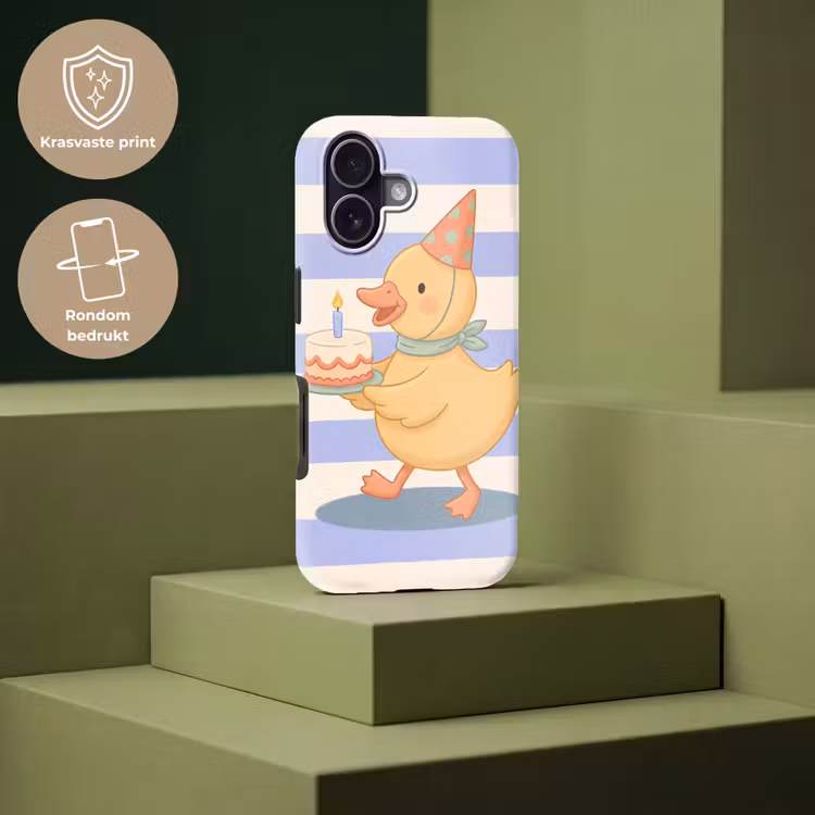 Telefoonhoesje Toughcase - Vogel - Feest - Taart - Kinder - Illustratie — 7