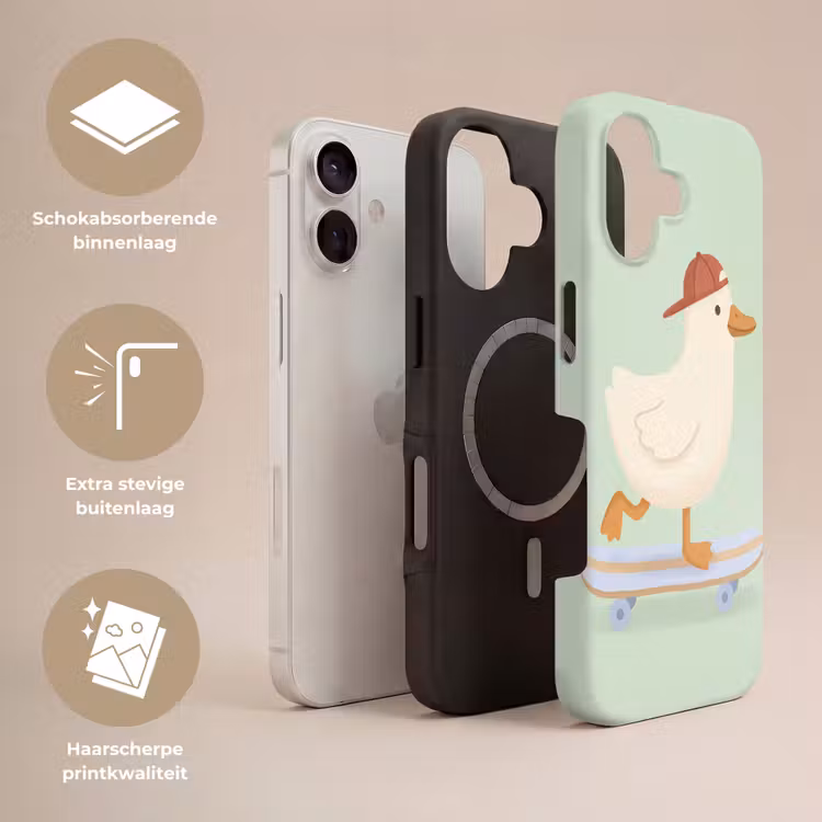 Telefoonhoesje Toughcase - Vogel - Skateboard - Dieren - Cartoon - Speels — 3