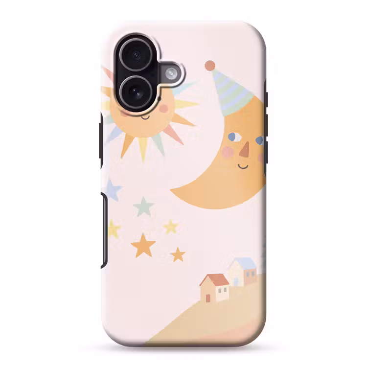 Telefoonhoesje Toughcase - Zon - Maan - Sterren - Kinderkamer - Pastel — 1