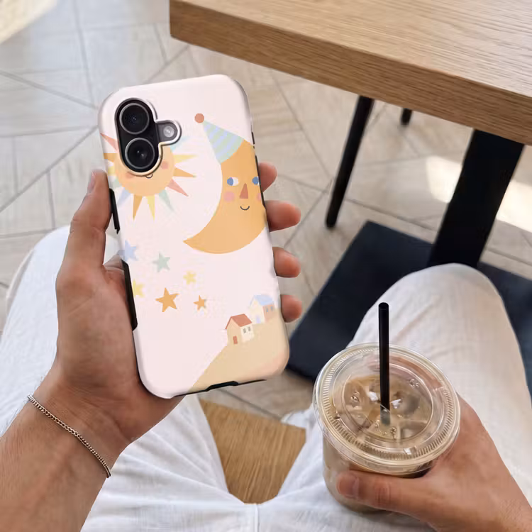 Telefoonhoesje Toughcase - Zon - Maan - Sterren - Kinderkamer - Pastel — 4