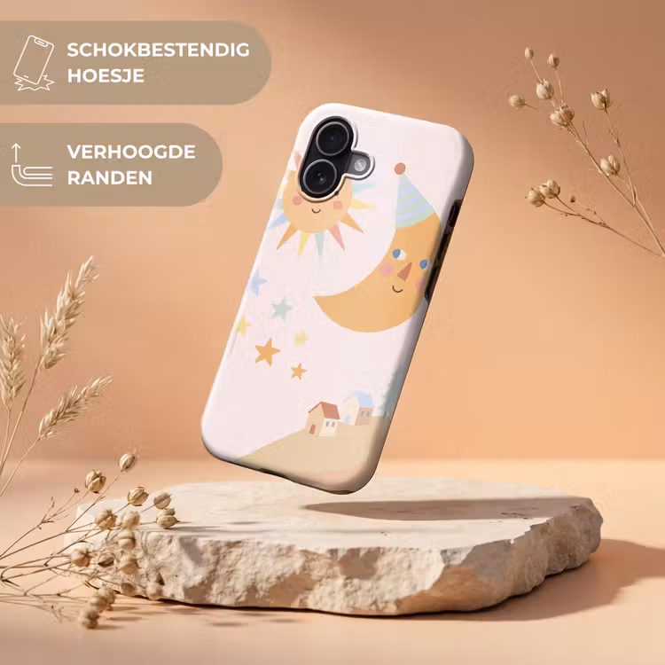 Telefoonhoesje Toughcase - Zon - Maan - Sterren - Kinderkamer - Pastel — 5