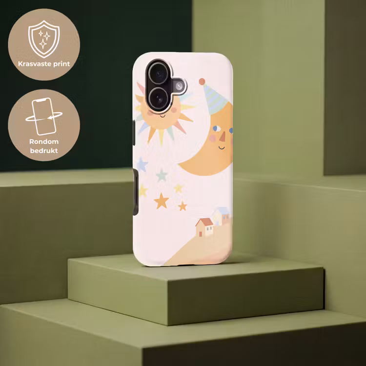 Telefoonhoesje Toughcase - Zon - Maan - Sterren - Kinderkamer - Pastel — 7