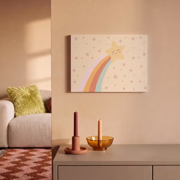 Akoestisch schilderij - Ster - Regenboog - Nacht - Illustratie - Pastel — 2
