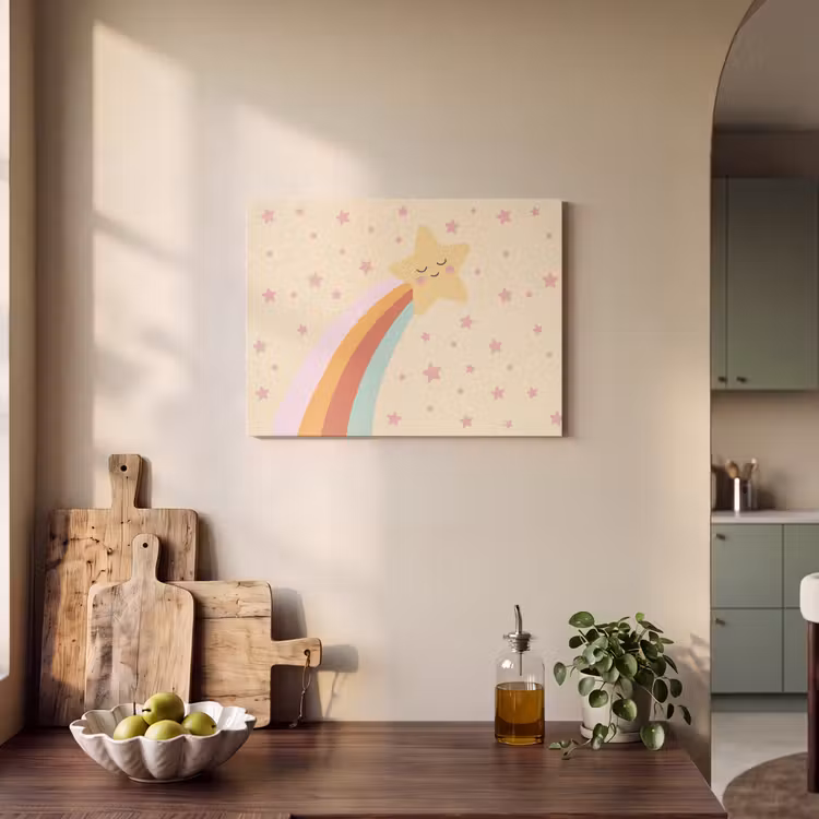 Akoestisch schilderij - Ster - Regenboog - Nacht - Illustratie - Pastel — 3