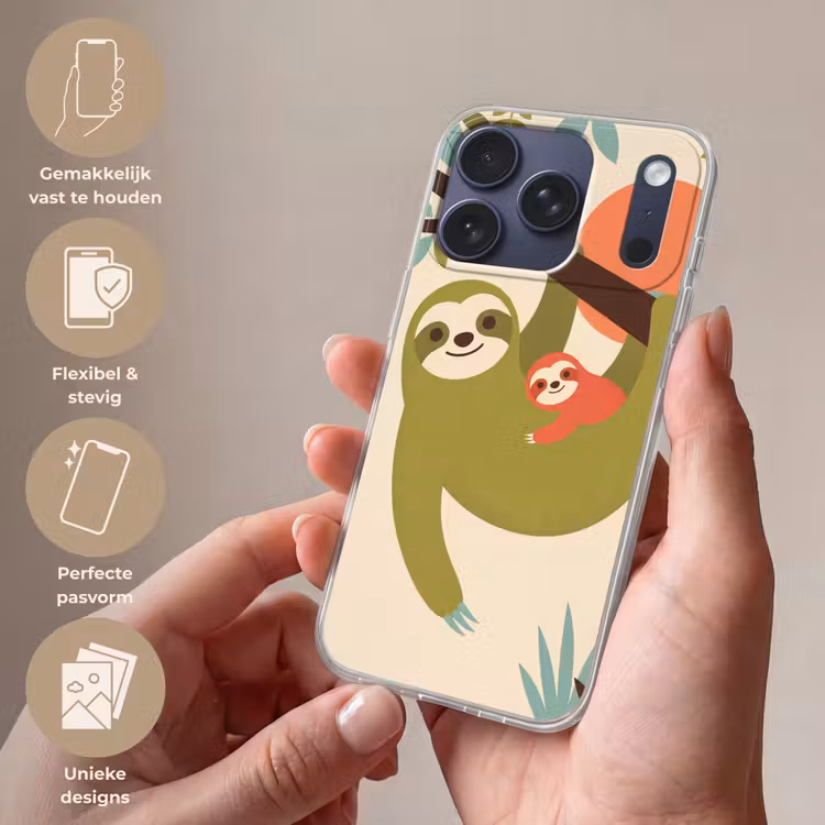 Telefoonhoesje - Dieren - Moeder - Baby - Natuur - Groen — 4
