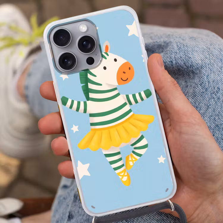 Telefoonhoesje met koord - Dieren - Dans - Illustratie - Kinderkamer - Sterren — 2