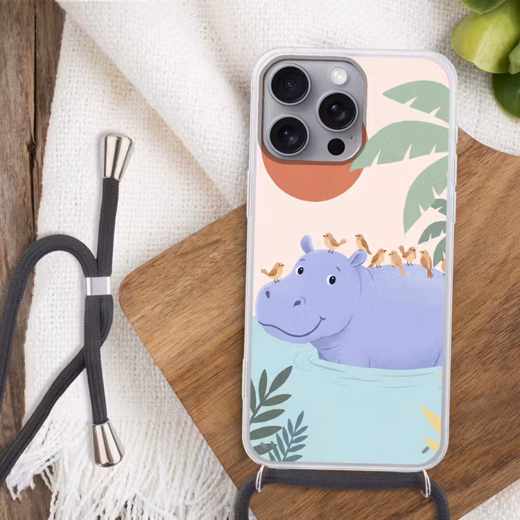 Telefoonhoesje met koord - Dieren - Vogel - Water - Natuur - Illustratie — 3