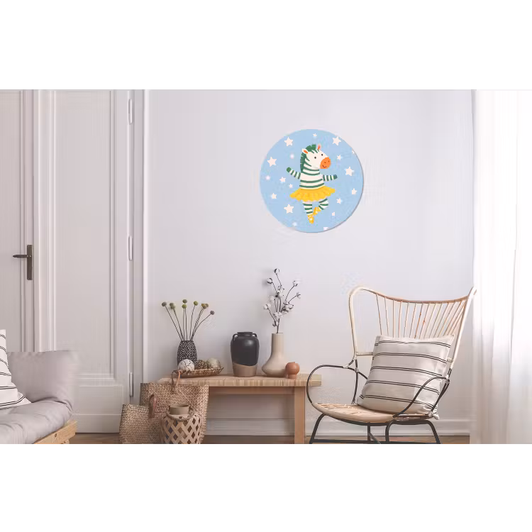 Muurcirkel aluminium - Dieren - Dans - Illustratie - Kinderkamer - Sterren — 2