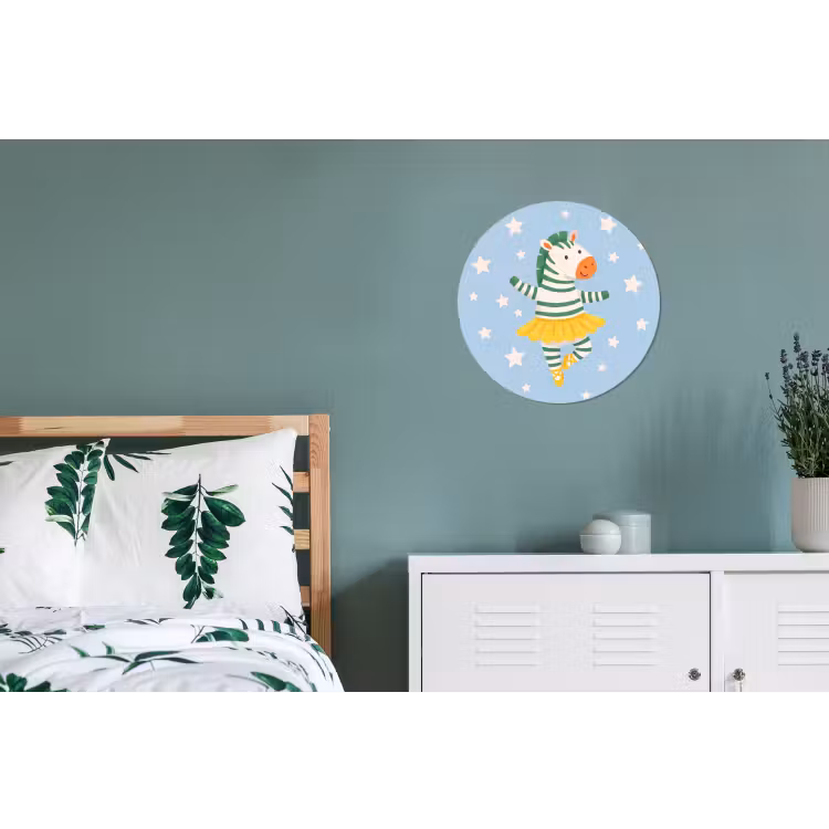 Muurcirkel aluminium - Dieren - Dans - Illustratie - Kinderkamer - Sterren — 4