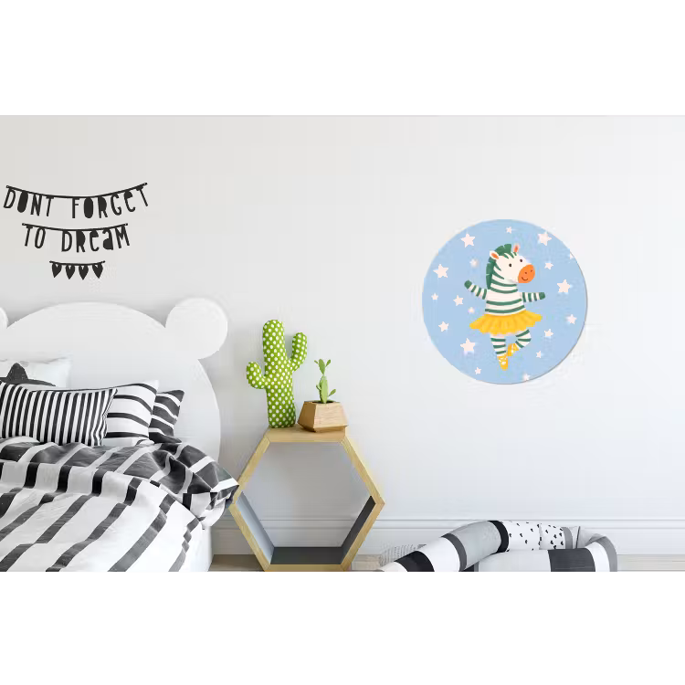 Muurcirkel aluminium - Dieren - Dans - Illustratie - Kinderkamer - Sterren — 5