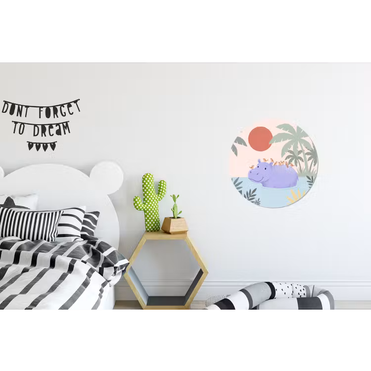 Muurcirkel aluminium - Dieren - Vogel - Water - Natuur - Illustratie — 5