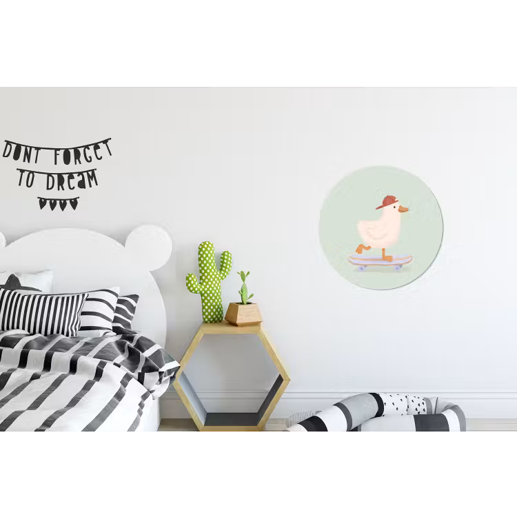 Muurcirkel aluminium - Vogel - Skateboard - Dieren - Cartoon - Speels — 5