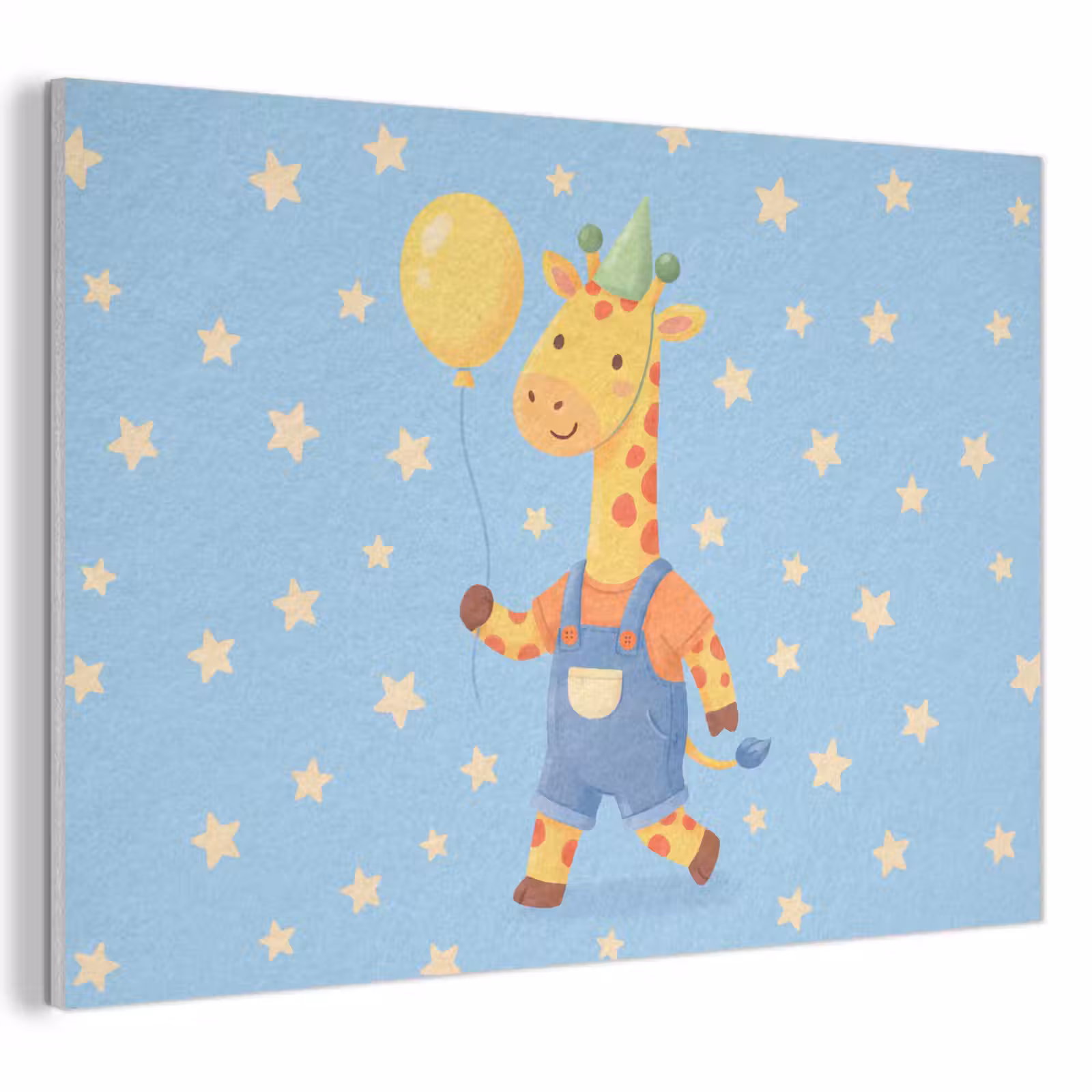 Akoestisch schilderij - Dieren - Giraffe - Ballon - Feest - Kinderkamer — 1