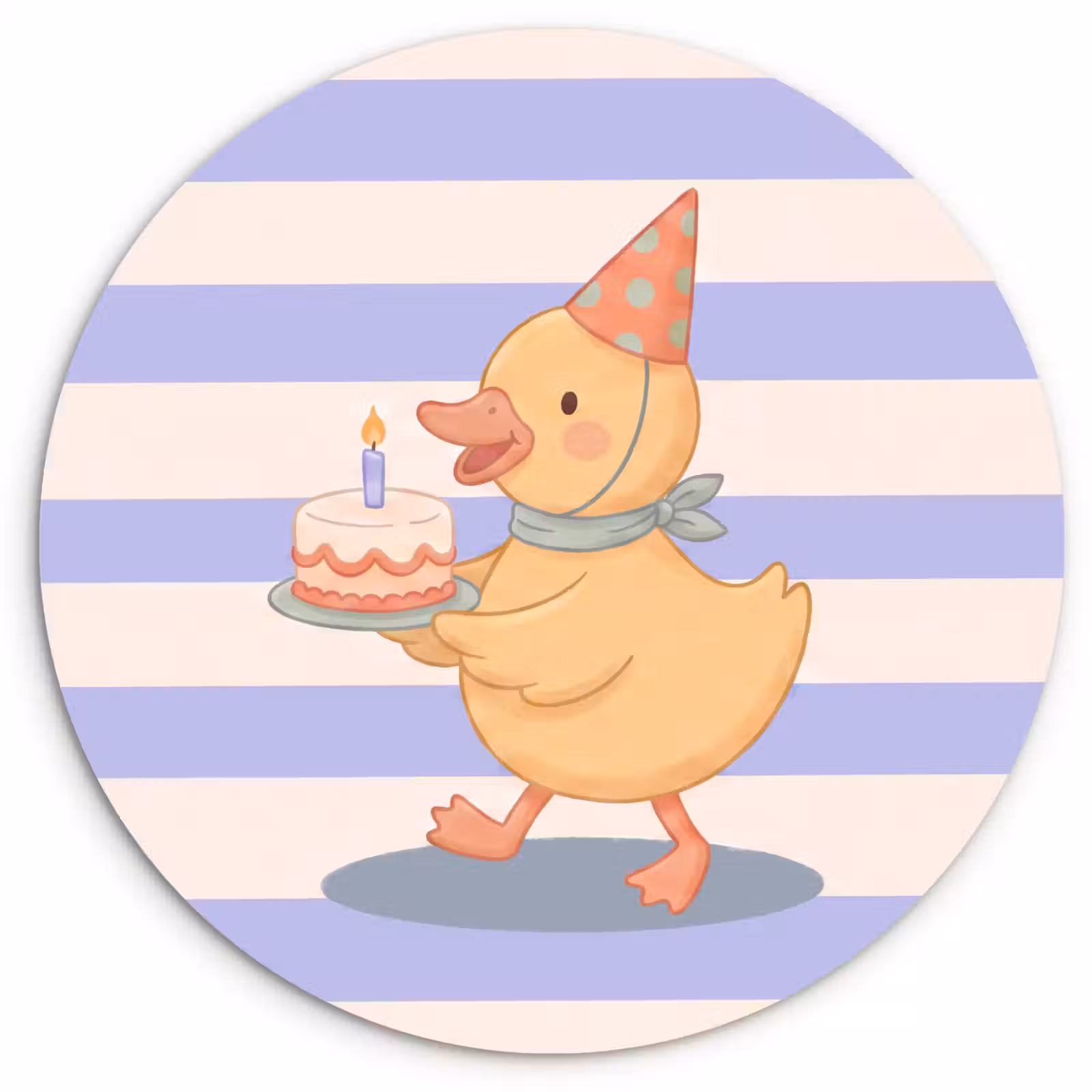Muurcirkel glas - Vogel - Feest - Taart - Kinder - Illustratie — 1