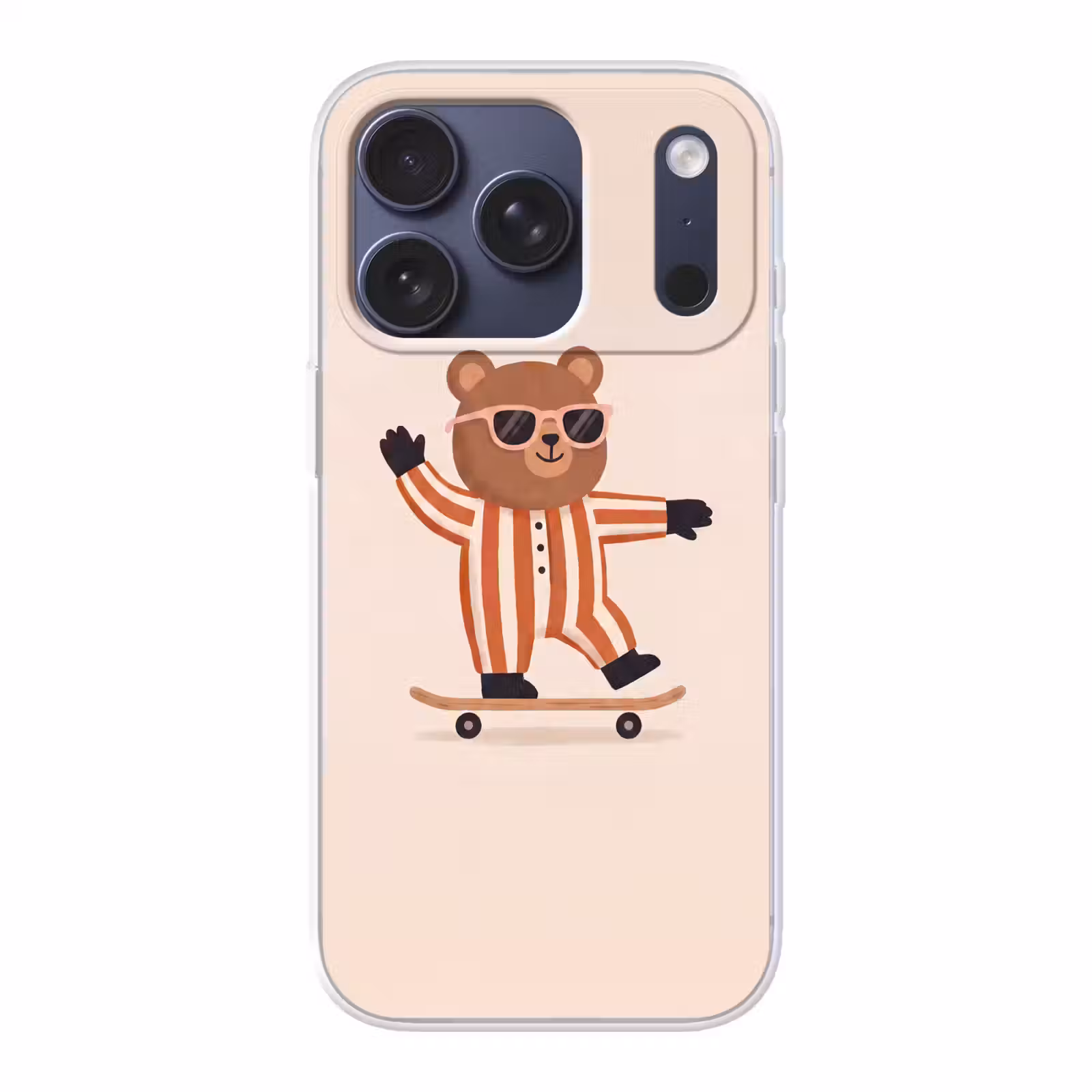Telefoonhoesje - Dieren - Skateboard - Spel - Cartoon - Roze — 1