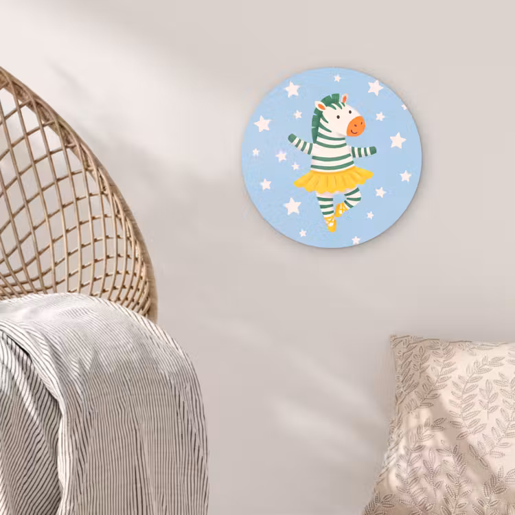 Muurcirkel glas - Dieren - Dans - Illustratie - Kinderkamer - Sterren — 5