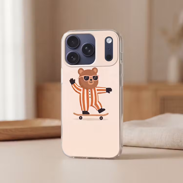 Telefoonhoesje - Dieren - Skateboard - Spel - Cartoon - Roze — 3