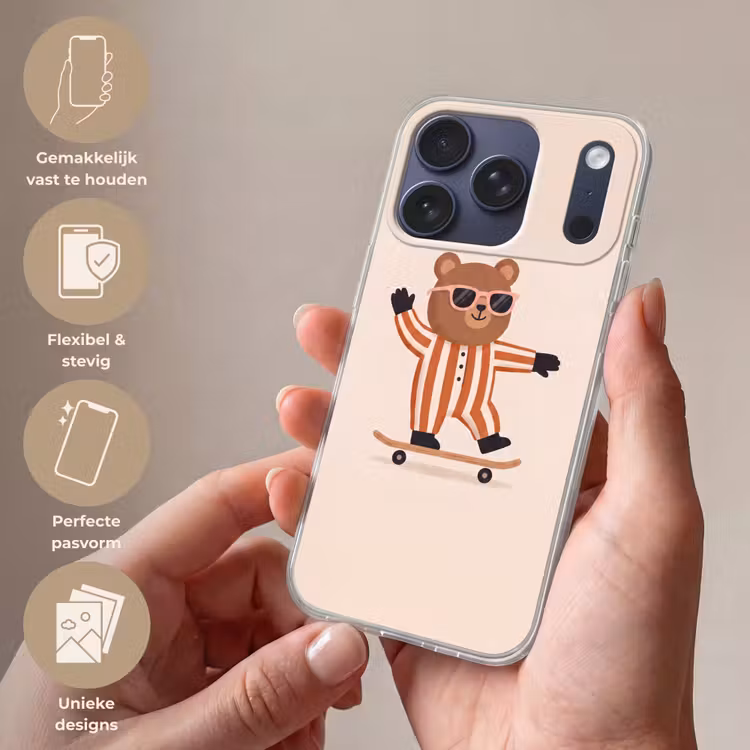 Telefoonhoesje - Dieren - Skateboard - Spel - Cartoon - Roze — 4