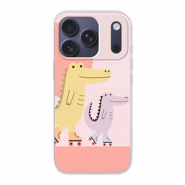Telefoonhoesje - Dieren - Skaten - Illustratie - Speels - Roze — 1