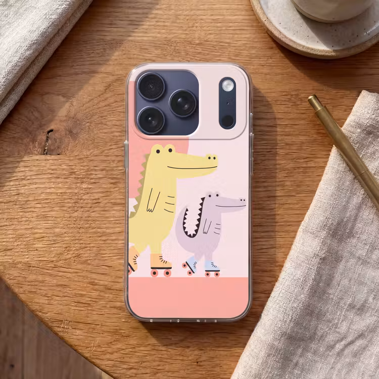 Telefoonhoesje - Dieren - Skaten - Illustratie - Speels - Roze — 2