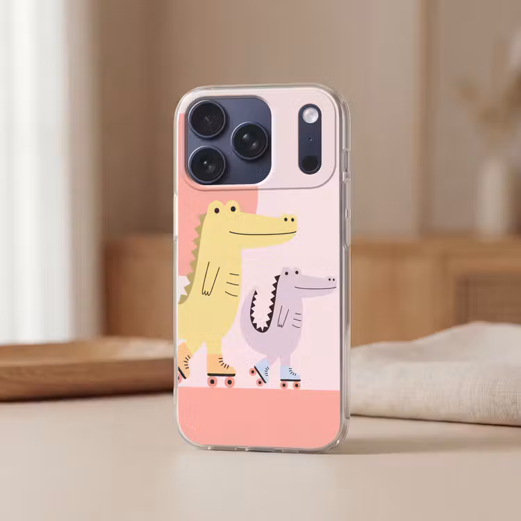 Telefoonhoesje - Dieren - Skaten - Illustratie - Speels - Roze — 3