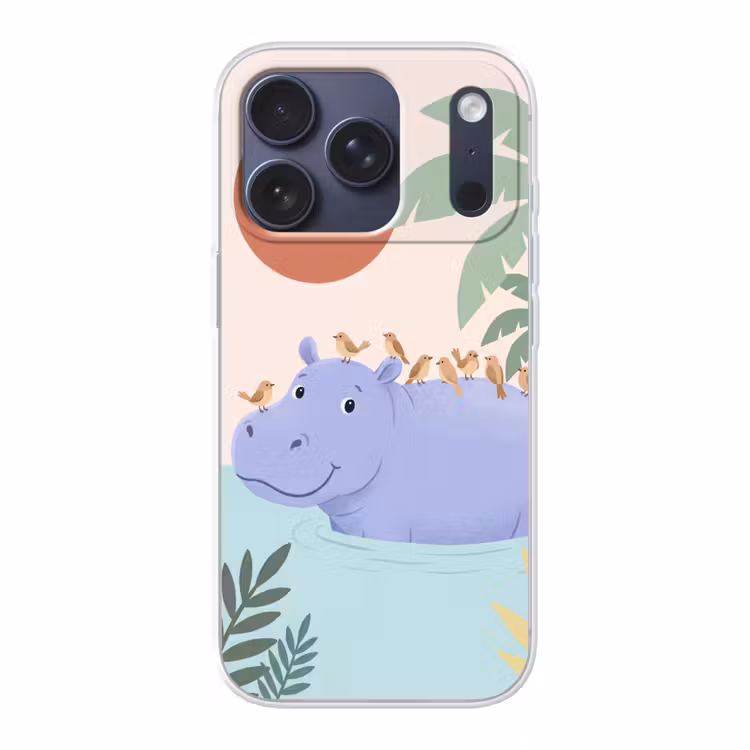 Telefoonhoesje - Dieren - Vogel - Water - Natuur - Illustratie — 1