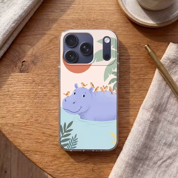 Telefoonhoesje - Dieren - Vogel - Water - Natuur - Illustratie — 2
