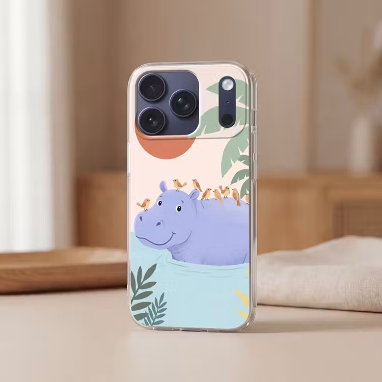 Telefoonhoesje - Dieren - Vogel - Water - Natuur - Illustratie — 3