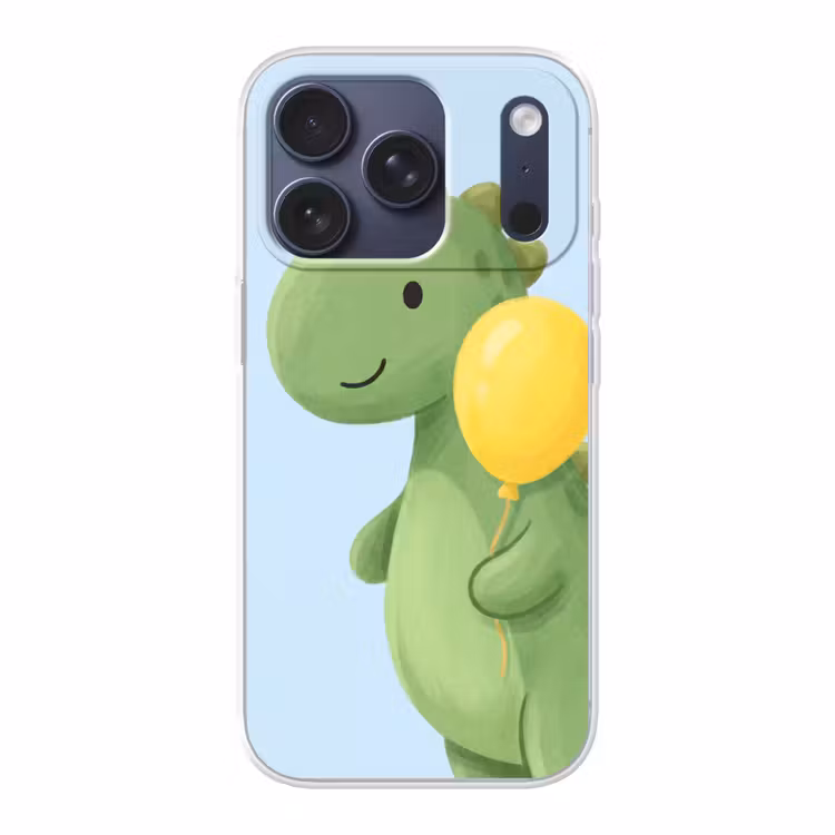 Telefoonhoesje - Dinosaurus - Ballon - Kinderkamer - Illustratie - Groen — 1