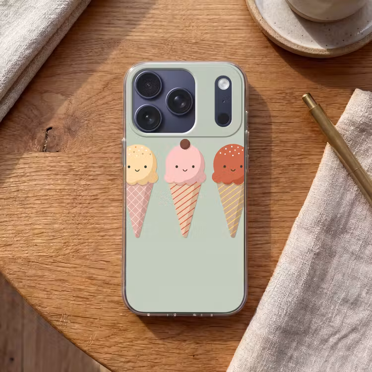 Telefoonhoesje - IJs - Hoorntjes - Eten - Illustratie - Vrolijk — 2