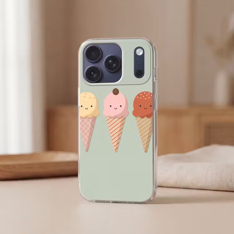 Telefoonhoesje - IJs - Hoorntjes - Eten - Illustratie - Vrolijk — 3