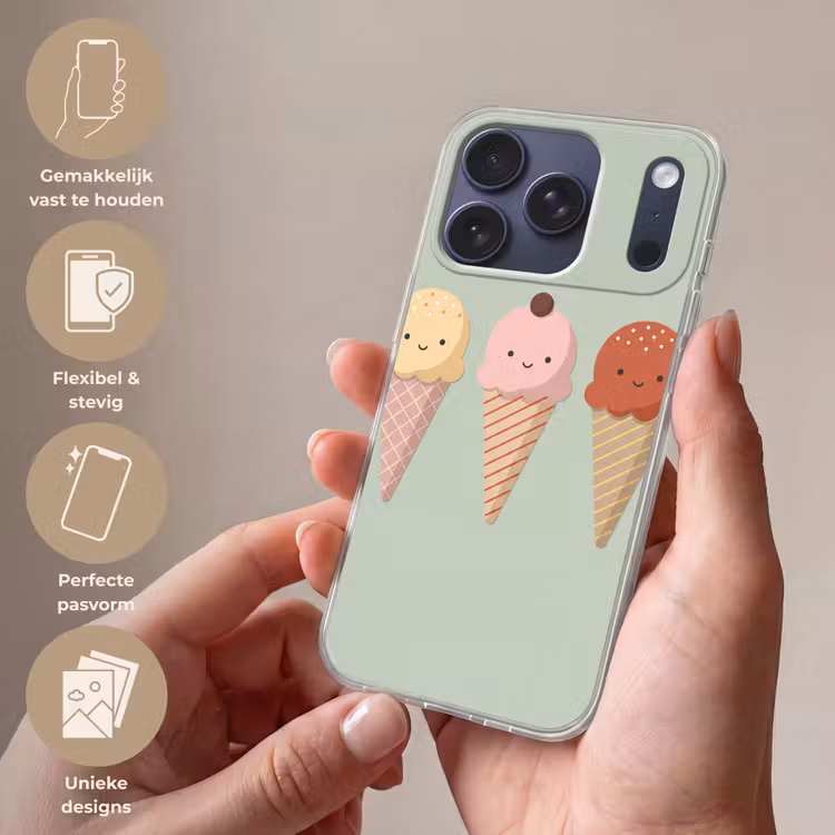Telefoonhoesje - IJs - Hoorntjes - Eten - Illustratie - Vrolijk — 4