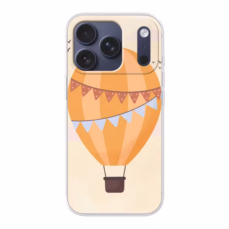 Telefoonhoesje - Luchtballon - Slingers - Avontuur - Illustratie - Oranje — 1
